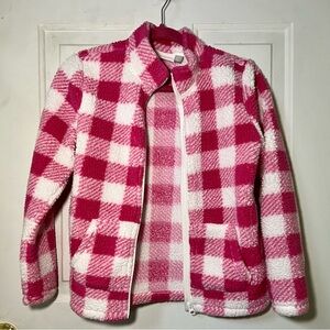 Place Pink and White Plaid Kids Puffer Jacket
